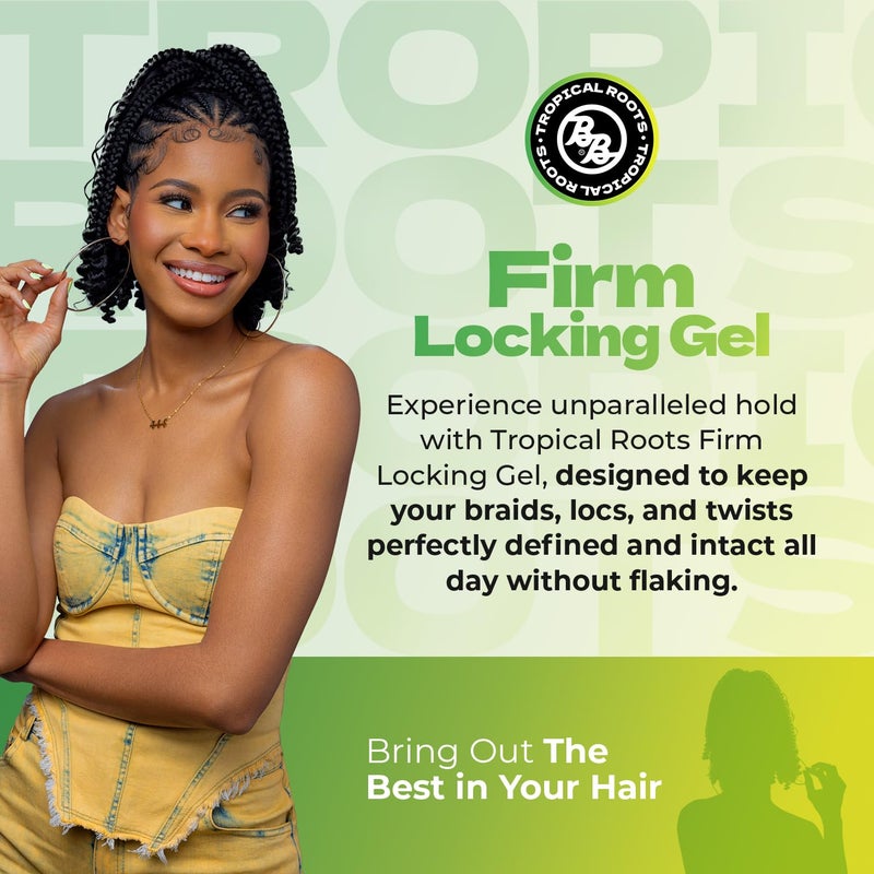 Bronner Bros Tropical Roots Firm Locking Gel - Loc & Twist Gel Ideal for Braids, Twists & Locs with Pineapple & Guava Extracts, Vitamins B5 & B12 - Strong Hold, Non-Flaking, Moisture & Shine - 6oz - Image 2